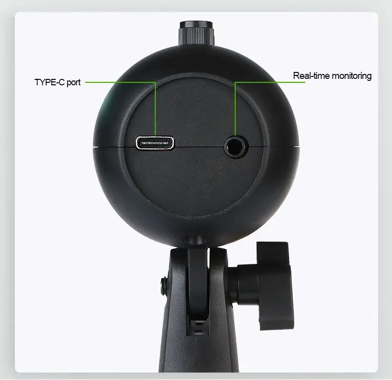USB Gaming Microphone for PC Condenser Podcast Mic for Studio Recording Headphone Jack RGB Noise Cancellation with Mute Button