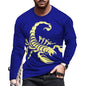 Scorpion 3D Print Long Sleeve Round-Neck Fashion Animal Pattern Men's T-Shirts Streetwear Pullovers Tops Loose Casual Man Tees