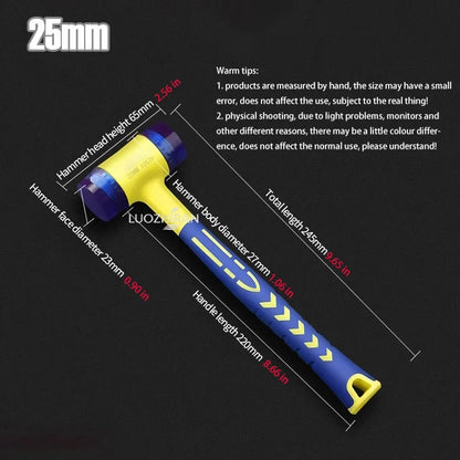 25-45mm Double-sided Rubber Mounting Hammer Detachable Hammerhead for Tile Flooring Door Window Crafts Jewelry Camping Hand Tool