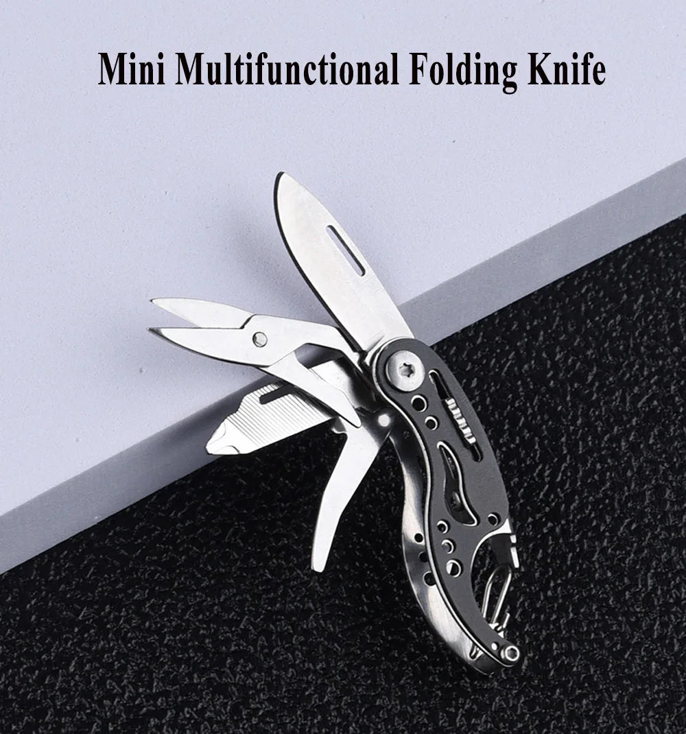 3Cr13Mov Mini Folding Knife EDC Multitool Outdoor Survival Gadgets Cute Camping Keychain Swiss Pocket Knife Jackknife Box Cutter
