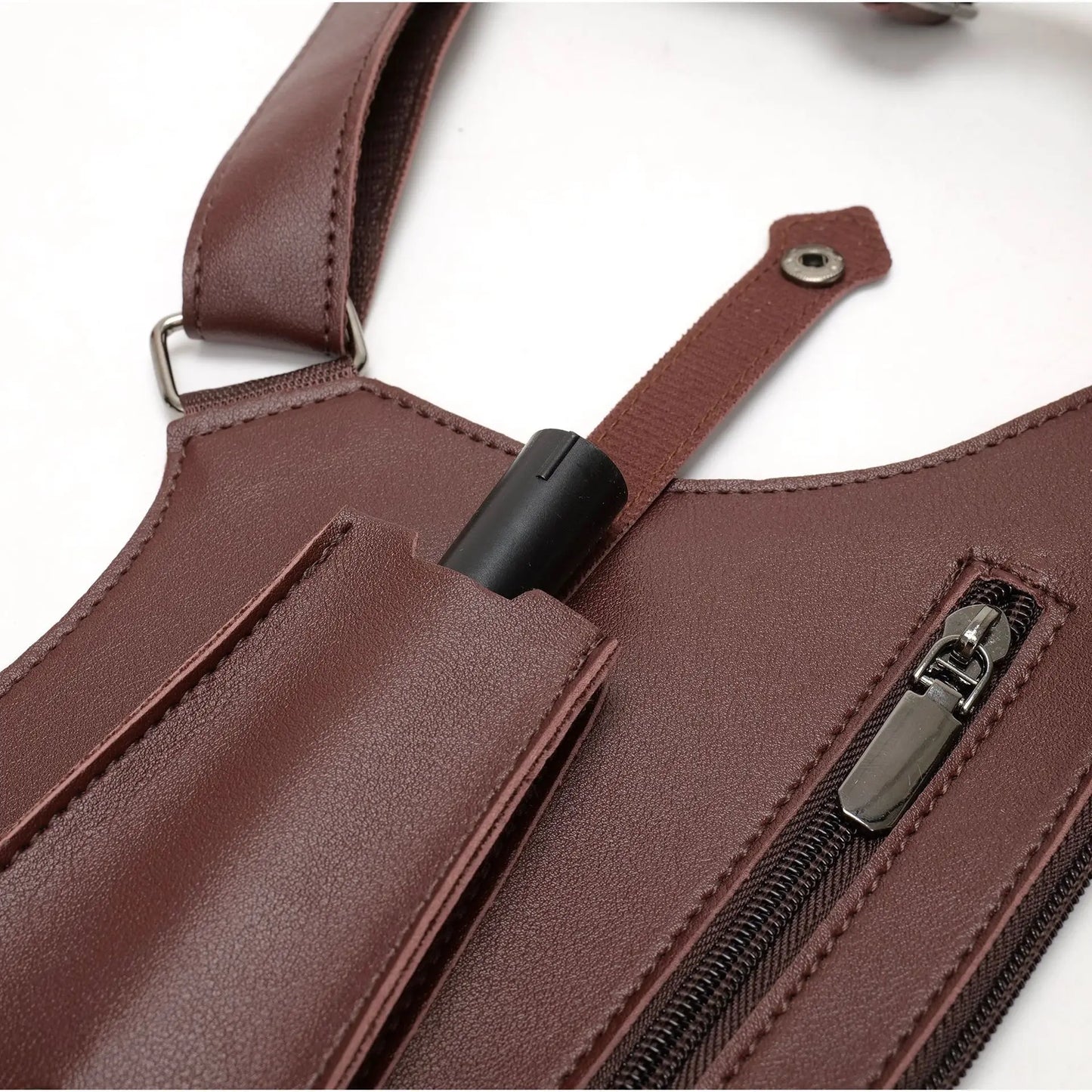 HOMEFISH Double Shoulder Strap Tactical Fishing Bag Waterproof PU Multi-Pocket Outdoor Anti-Theft Crossbody Bag Multi-Purpose