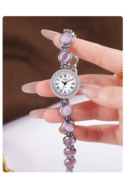 Women Bracelet Watch Ancient Luxury Premium Cat Eye Stone Colorful chain Watches Waterproof Ladies Fashion Quartz Wristwatch