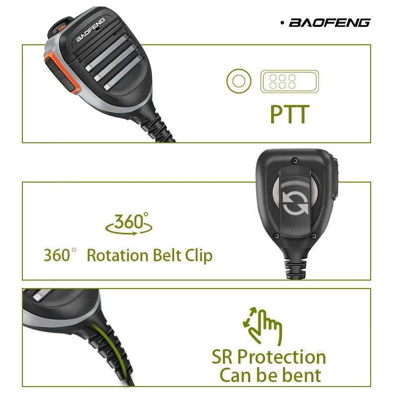 Baofeng BF-780 PTT Remote Shoulder Walkie Talkie Speaker Microphone Mic Waterproof For UV-25L M-5R Quansheng UV-K5 UV-K6 Radio