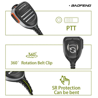Baofeng BF-780 PTT Remote Shoulder Walkie Talkie Speaker Microphone Mic Waterproof For UV-25L M-5R Quansheng UV-K5 UV-K6 Radio