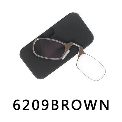 Nose Clip Reading Glasses Man High Quality Men Portable Foam Nose Glasses  for Seniors Transparent Eyeglasses with Case