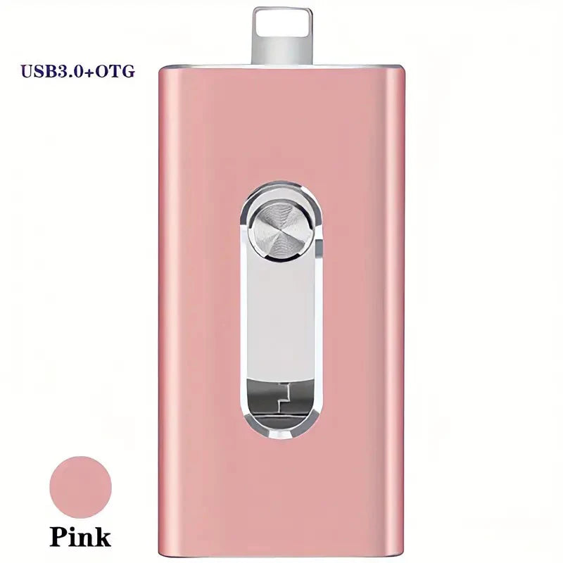 4-in-1 USB 3.0 External Flash Drive for iPhone & Type-C & Android & PC, Easy Backup and File Transfer, Photo Stick Memory Stick