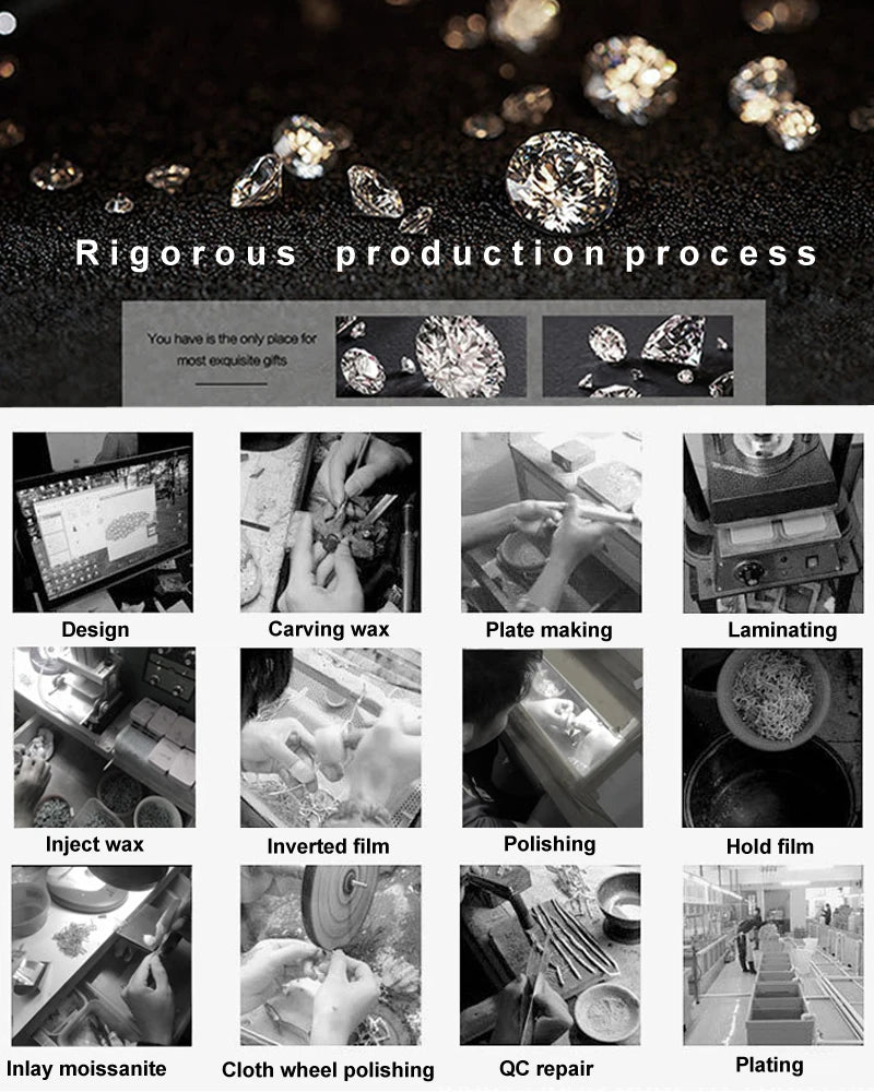 Smyoue Kolczyki Sztyfty Moissanite 0.2-3CT w Kolorze Różowego Złota dla Kobiet Lśniące Klasyczne Ślubne Kolczyki z Laboratorium Diamentowym Czyste Srebro 925