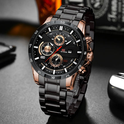 Man Sports Watches Fashion Racing Series 46mm Black Leather Clock VA VA VOOM Quartz Movement 3Bar Waterproof Wrist Watch for Men