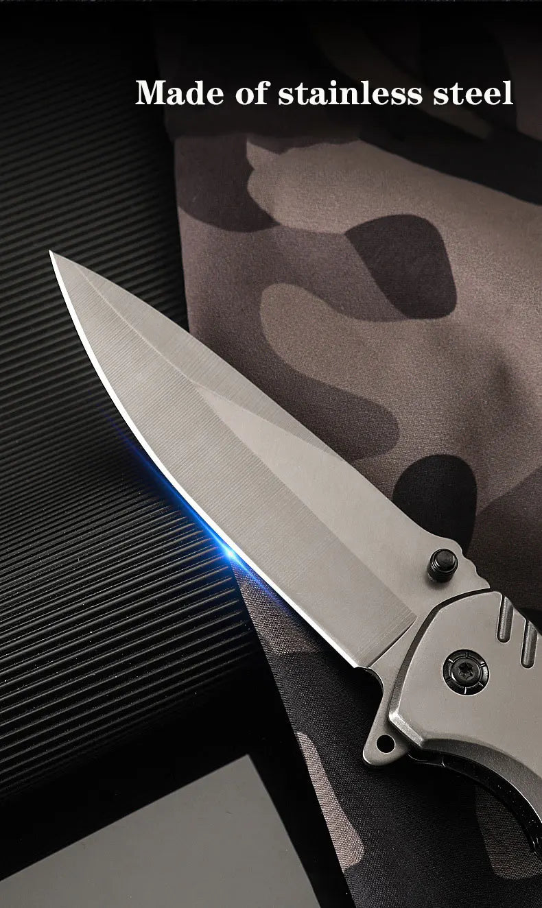 Compact folding knife with outdoor functions, stainless steel small knife, portable travel knife, fruit knife, for camping.