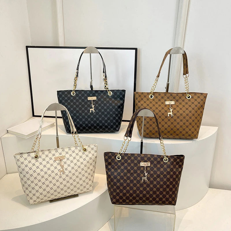 2024 Autumn and Winter New Presbyopic Handbag Shoulder Bag Large Capacity Tote Bag Women's Bag