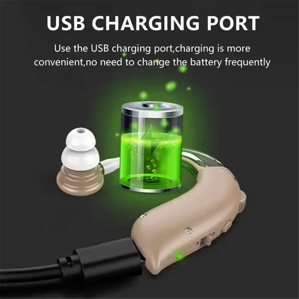 Bluetooth New cheap digit BTE Rechargeable Sound Amplifier Severe Hearing Aid For Deaf People Hearing Aid For The Deaf People