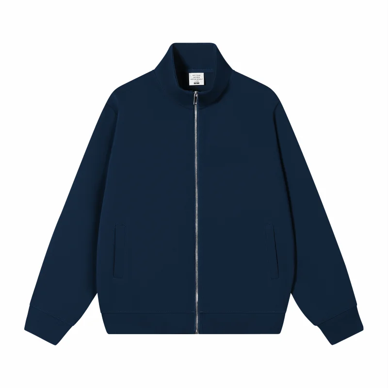 Custom Logo Jacket Unisex Zip Up Stand Collar Sweatshirt Personalized Printing Embroidery Casual Workwear Jacket for Men Women