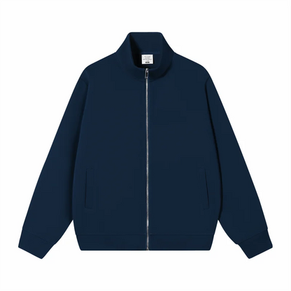 Custom Logo Jacket Unisex Zip Up Stand Collar Sweatshirt Personalized Printing Embroidery Casual Workwear Jacket for Men Women
