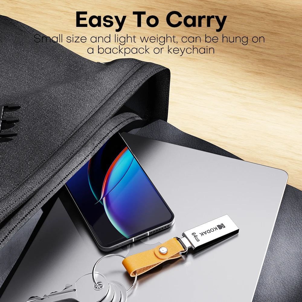 KODAK K122 Mini Metalowy Pendrive USB 2.0 32GB 64GB 128GB Pamięć Flash Plug & Play Mały Kompaktowy Dysk do Laptopa PC Samochodu