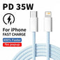Braided 35W Fast Charge PD Cable For iPhone 13 14 Pro Max 11 12 mini X XR XS Max 7 8 Plus Quick Charging USB-C Data Cables 1m 2m