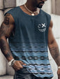 Sports Vest Mens Loose Summer Trendy Fitness Sleeveless Bottom Shirt Retro Oversized Round Neck Short Sleeve T Shirt 2Xs-6Xl