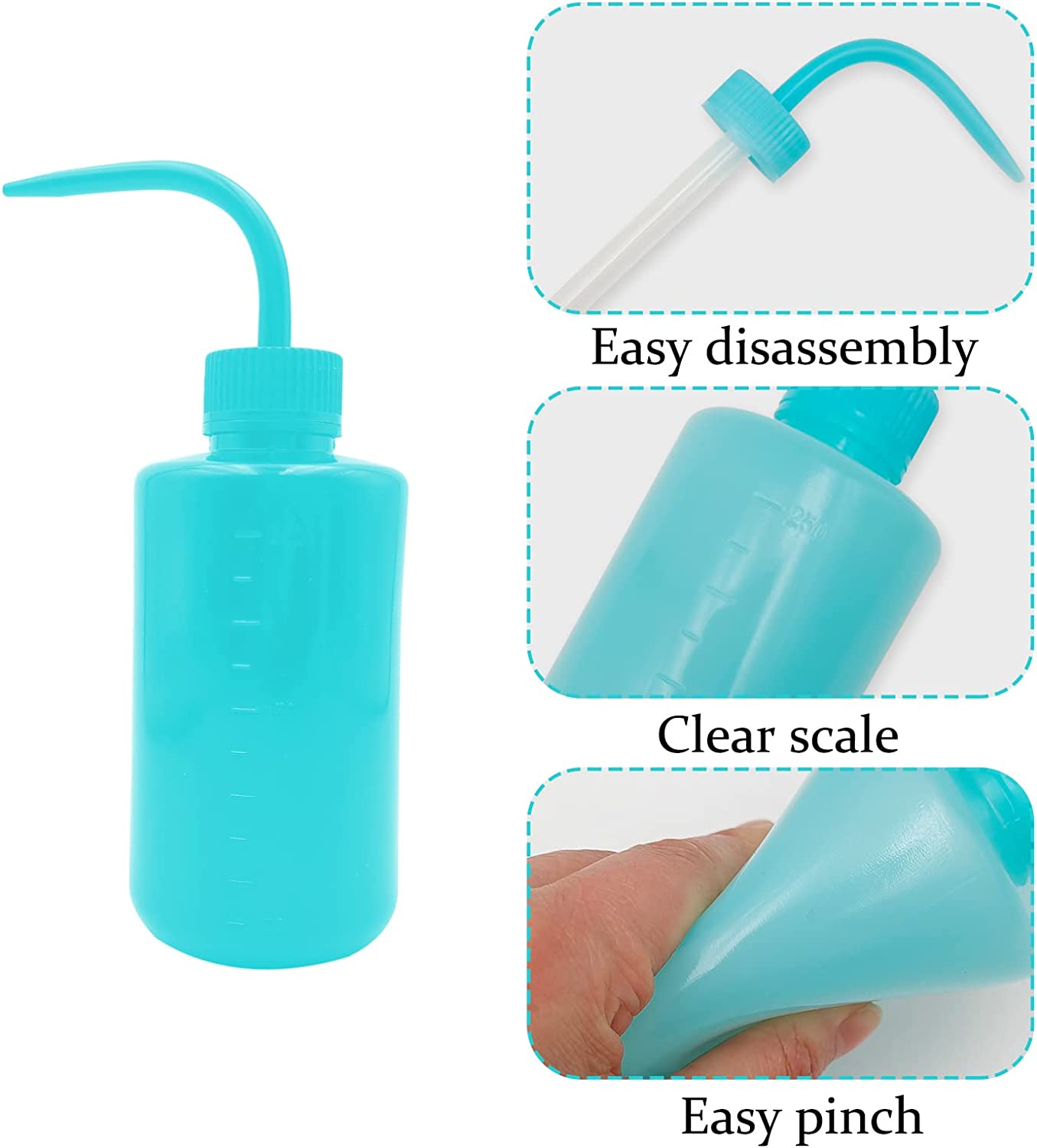 2pc Plastic Squeeze Bottle Tattoo Wash Bottle Lab Squirt Bottle Irrigation Bottle Eyelash Water Can for Cleaning Plant Experimet