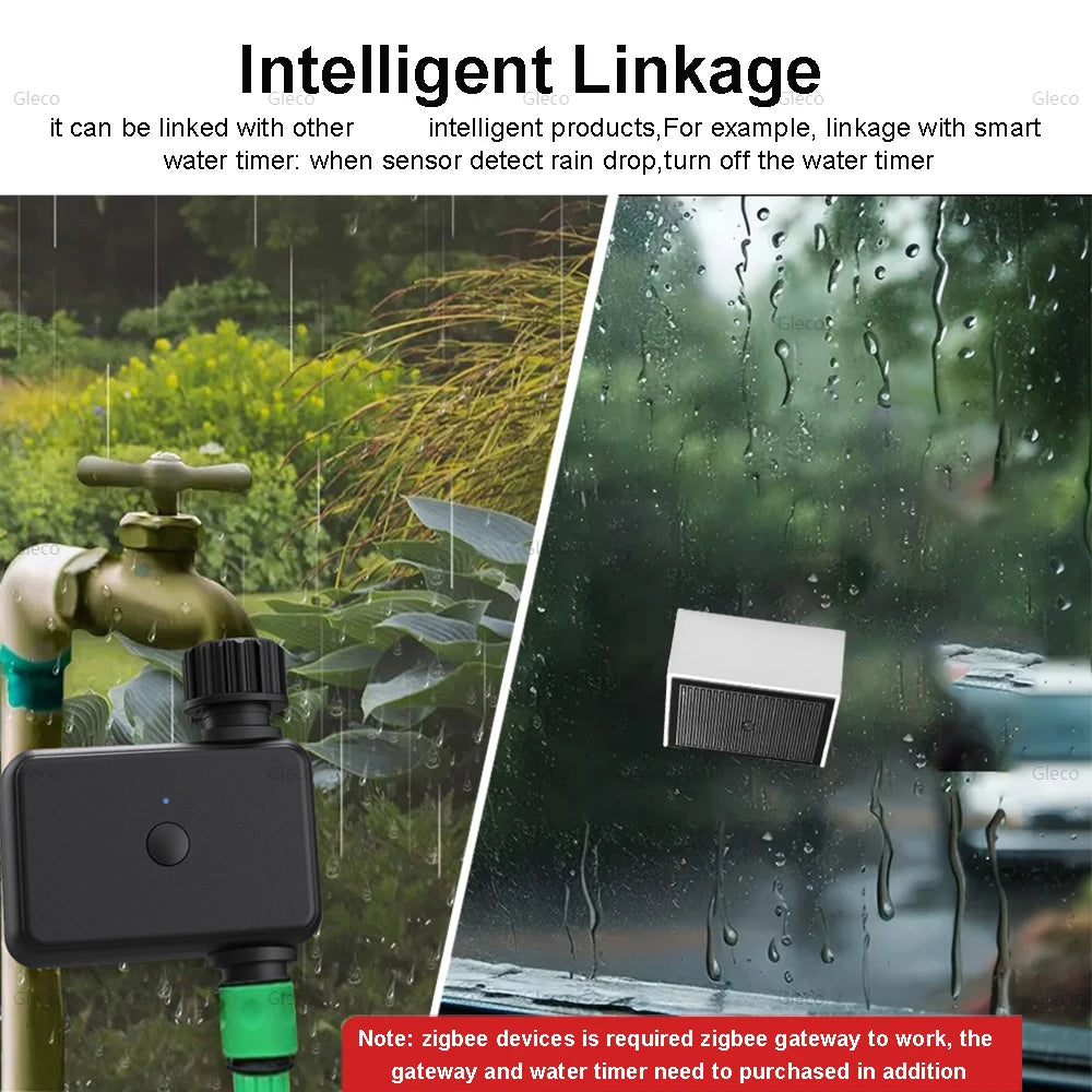 Zigbee 3.0 Rain Sensor Detector Rain Drop Sensor Build-in Light Detection APP Real-time Monitor For Smart Home