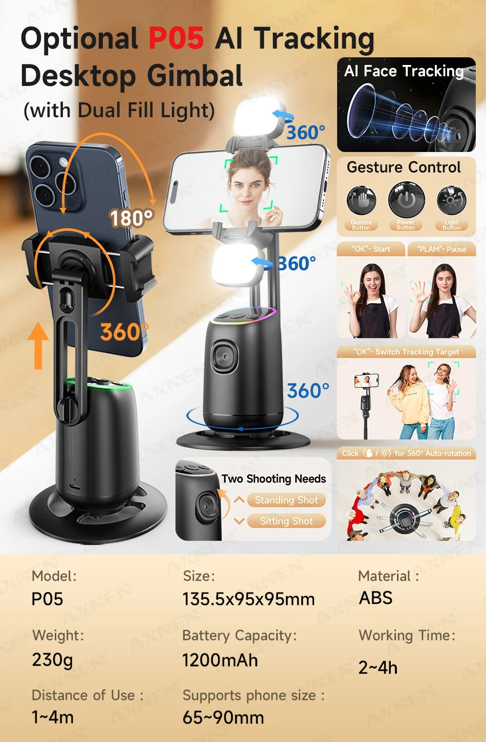 2-in-1 Wireless Lavalier Microphone for iPhone Android, Mini Pro Lapel Mic with Noise Reduction & Pickup for Vlog Live Recording
