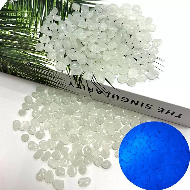 100-500pcs Glowing Garden Pebbles Glow in the Dark Non Toxic Reusable Luminous Stones For Garden Patio Aquarium DIY Decoration