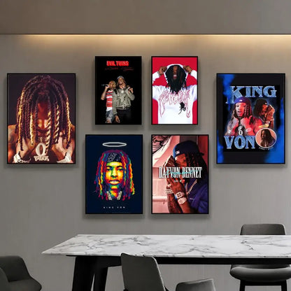 Singer King Von Poster Posters Anime Room Decor Decoration Movie Backpack Wall Interior Music Wall Art