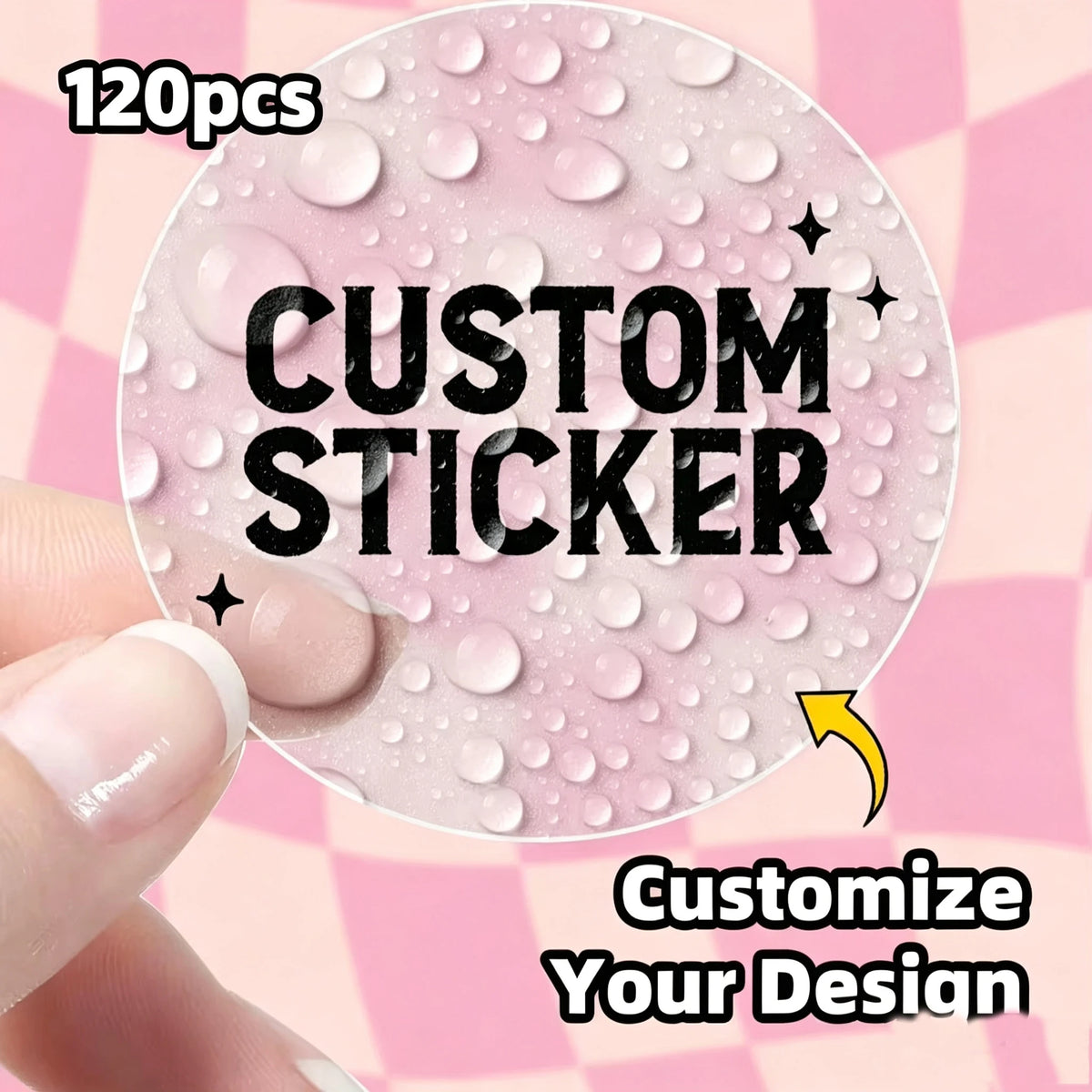 1-120Pcs Round Custom Stickers, Personalized Text Image Labels for Favor Pouches, Cookie Packaging & Party Invite Seals