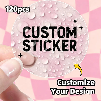 1-120Pcs Round Custom Stickers, Personalized Text Image Labels for Favor Pouches, Cookie Packaging & Party Invite Seals