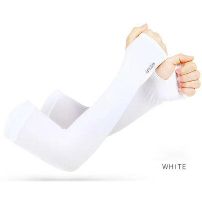 2 Pcs (1 Pair) Women's Ice Silky Fiber Fabric Arm Sleeves, Cooling Arm Covers for Running, Fishing, Cycling
