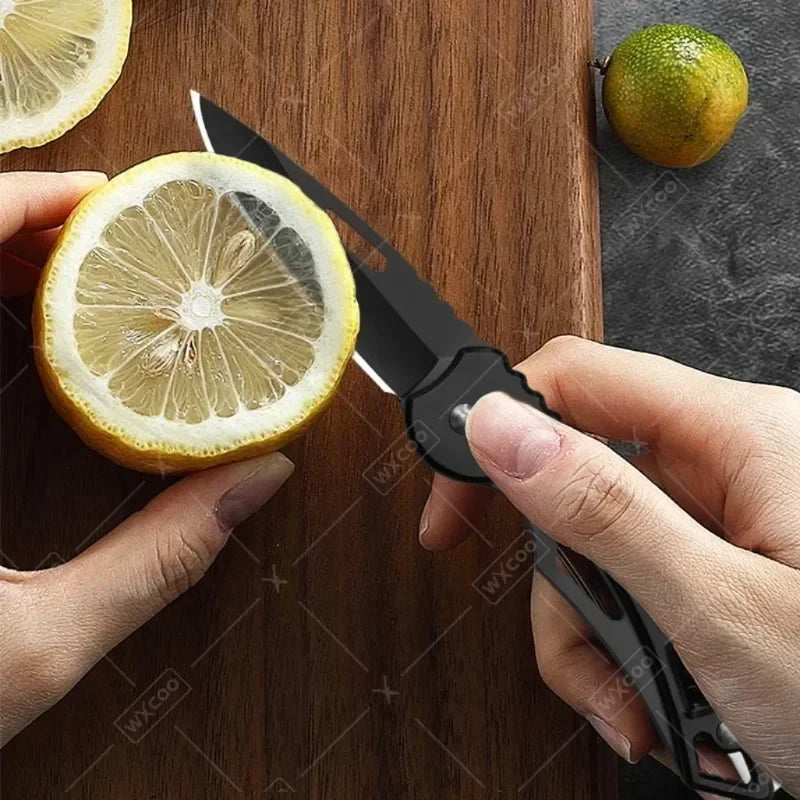 Stainless Steel Mini Pocket Knife Fruit Paring Knife with Non-slip Handle Multifunctional Folding Knife for Household Cooking