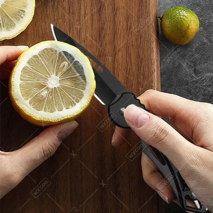 Stainless Steel Mini Pocket Knife Fruit Paring Knife with Non-slip Handle Multifunctional Folding Knife for Household Cooking