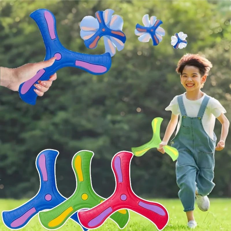 Children's Boomerang Toy Foam Safety Material Boomerang Throwing Target Rotator Trifoliate Flying Saucer Parent-Child