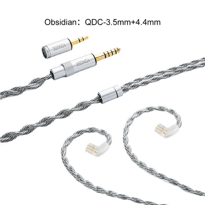 Yongse Obsidian Cable Silver-plated Single Crystal Copper Earphones Upgrade Cable Switchable Plug: 3.5mm +4.4mm