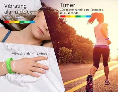 TESDINE Charging Vibration Reminder Silent Alarm Clock Temperature Measurement Waterproof Smart Watch