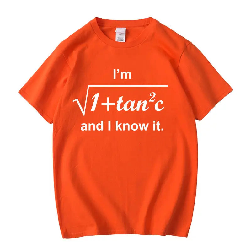 Mathematical Formula Tanc Pure Cotton Printed Fashionable Men's and Women's Short Sleeved Summer New Personalized Casual T-shirt