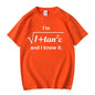 Mathematical Formula Tanc Pure Cotton Printed Fashionable Men's and Women's Short Sleeved Summer New Personalized Casual T-shirt