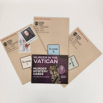 Murder in the Vatican Murder Mystery Game, Immersive Detective Puzzle Board Game for Adults