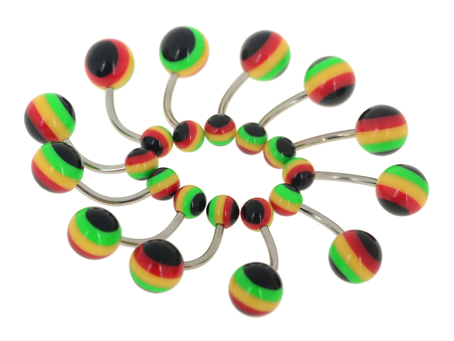 5pcs/lot Black White Sexy Belly Bars Body Piercing Button Ring Navel Barbell Jewerly Lip Piercing Unisex Fashion Jewelry