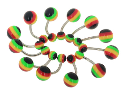 5pcs/lot Black White Sexy Belly Bars Body Piercing Button Ring Navel Barbell Jewerly Lip Piercing Unisex Fashion Jewelry