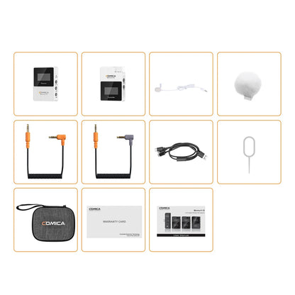 Comica BoomX-D 2.4G Wireless Microphone Dual-channel Lapel Microphone Condenser Lavalier Mic For PC Smartphone Camera Youtube