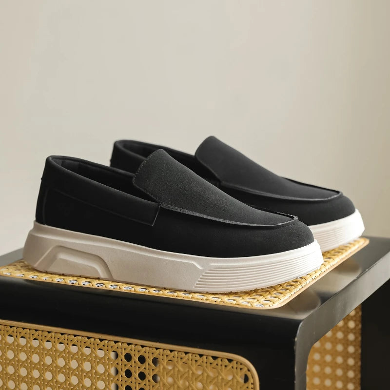 New Designer Business Commute Men's Slip On Loafers Comfortable Shoes Fashion Sneakers Daily Preppy Casual Suede Leather Shoes