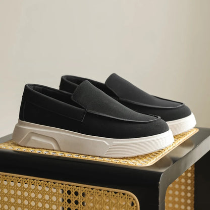 New Designer Business Commute Men's Slip On Loafers Comfortable Shoes Fashion Sneakers Daily Preppy Casual Suede Leather Shoes