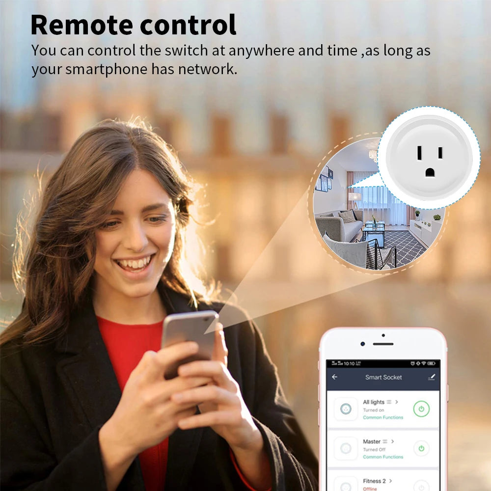Tuya Smart Wifi Zigbee Plug US Standard Wireless Outlet 16A Remote Control Smart Home Appliances Work With Alexa Google Home