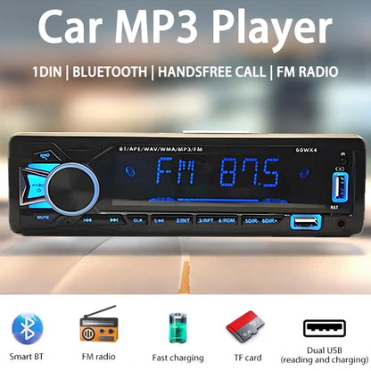 12V 1din Car MP3 Player Dual USB Bluetooth Stereo Radio Audio FM TF AUX IN Receiver in Dash Multimedia Player with remote