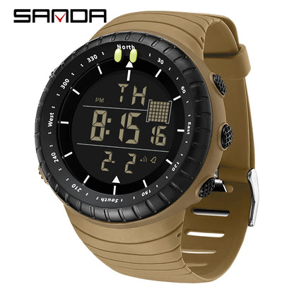 SANDA New 6256 Men's Electronic Watch Large Dial Outdoor Waterproof Sports Watch Night Light Alarm Clock Multi functional Watch