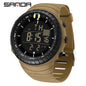 SANDA New 6256 Men's Electronic Watch Large Dial Outdoor Waterproof Sports Watch Night Light Alarm Clock Multi functional Watch