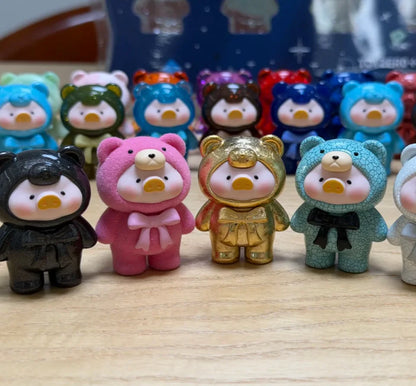 Genuine Lulu The Piggy Teddy Mini Ore Collection Series Cute Beans Figure Home Desktop Decor For Anime Toy Collectors