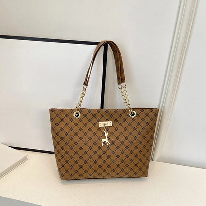 2024 Autumn and Winter New Presbyopic Handbag Shoulder Bag Large Capacity Tote Bag Women's Bag