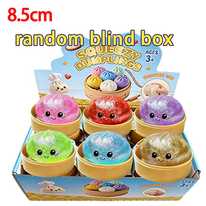 Dumpling Glitter Dumpling Squishy Blind Box Dumplings Sensory Squeeze Toy for Stress Relief Desktop Decoration Free one 5.5cm