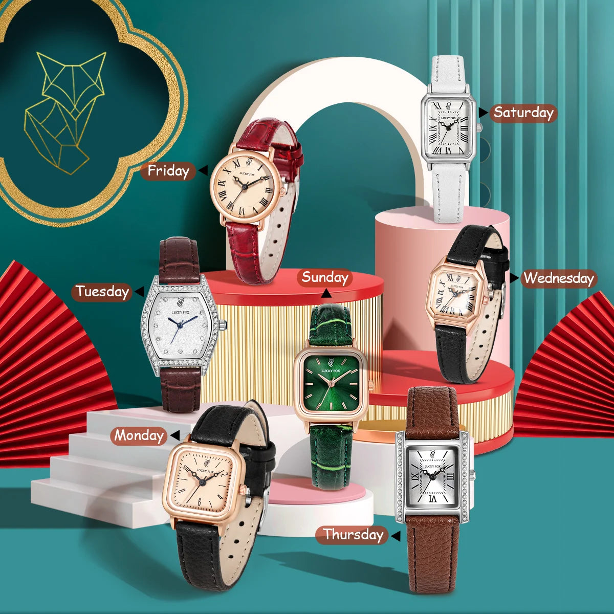 Seven sets of women's watches Fashion leather strap watches for women square ,round watch for women quartz watch for women watch