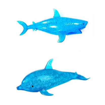 Durable TPR Shark Stress Balls Blue Soft Stretchy Stress Squish Ball Stretchy Dolphin Squeeze Ball Adults